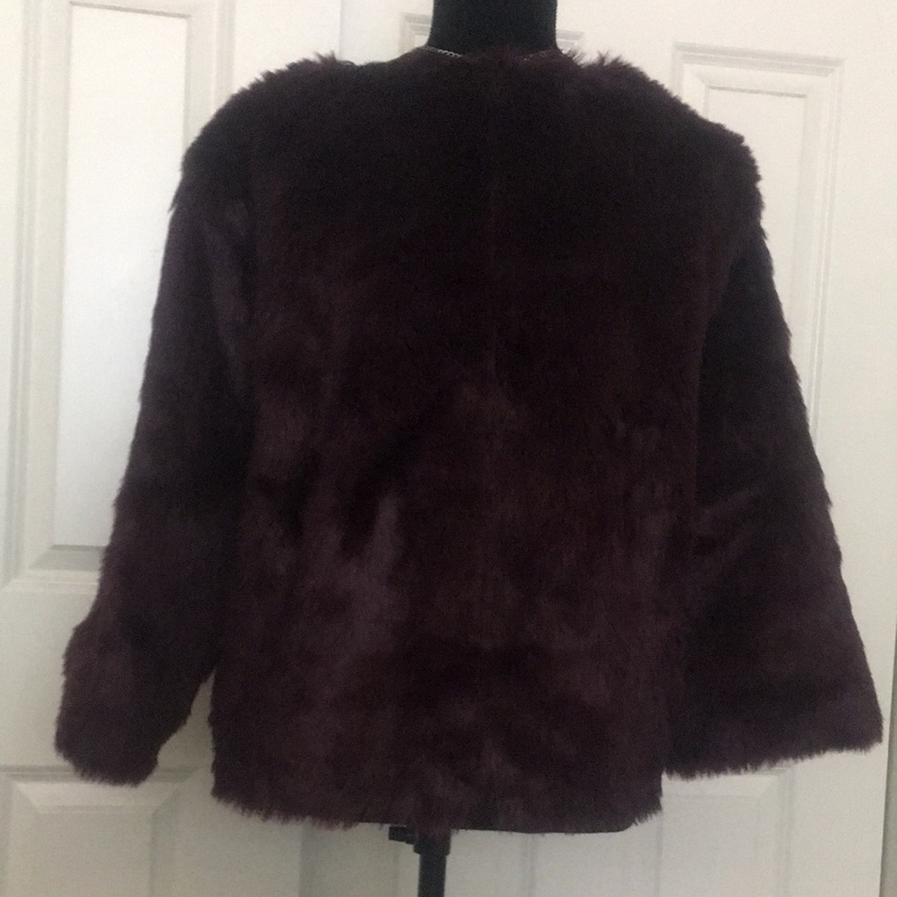 Just Added! Semi Cropped Faux Fur Jacket - Picture 5 of 6